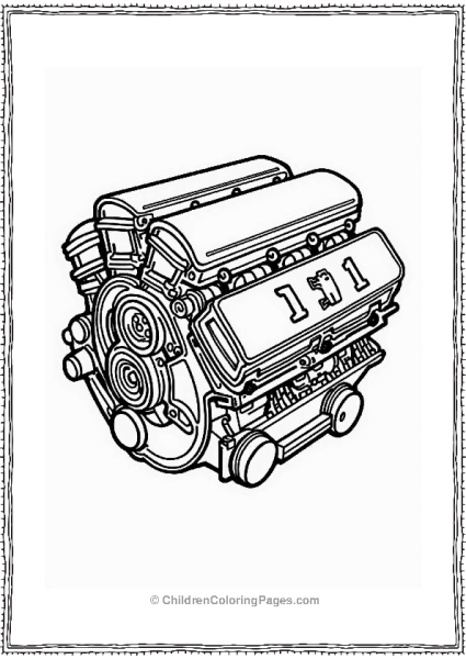 Bold Ferrari Engine Close Up Free PDF Printable