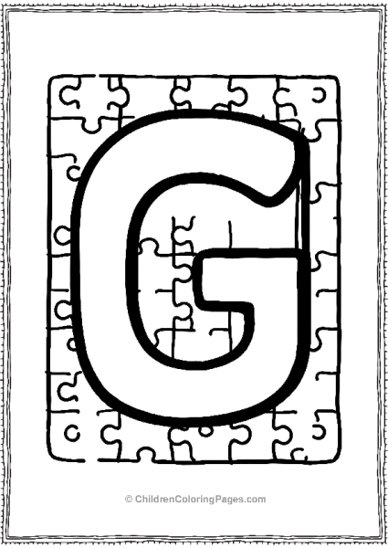 Bold Uppercase Letter G With A Puzzle Background Free PDF Printable