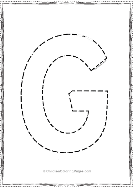 Bold Uppercase Letter G With Simple Dotted Outline Free PDF Printable