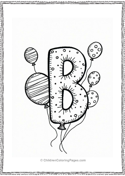 Bouncing Balloons Forming Letter B Free PDF Printable