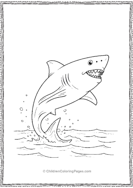 Bull Shark Emerging From Dark Wters Free PDF Printable