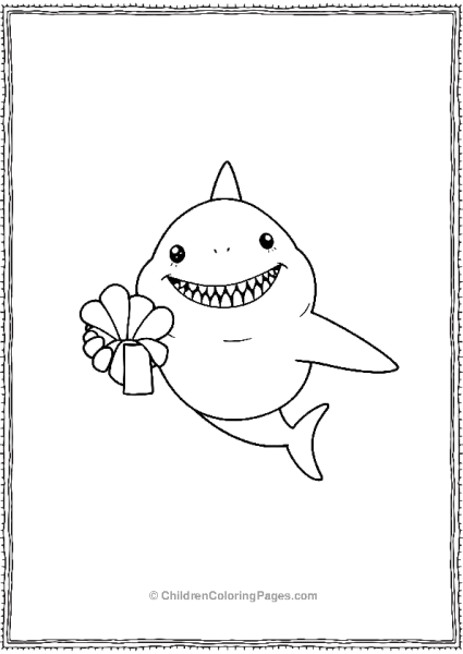 Bull Shark Holding A Seashell Free PDF Printable