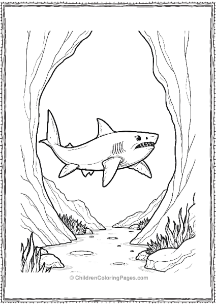 Bull Shark In An Underwater Canyon Free PDF Printable