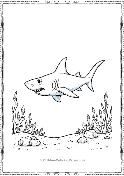 Bull Shark Near Coral Forest Free PDF Printable