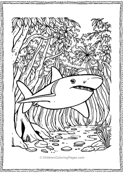 Bull Shark Near Mangroove Forest Free PDF Printable