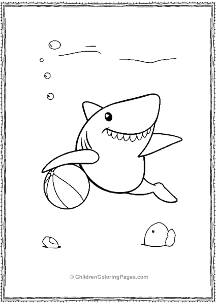 Bull Shark Playing With A BeachBall Free PDF Printable