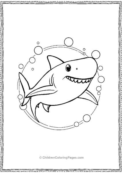 Bull Shark Swimming Through A Ring Of Bubbles Free PDF Printable