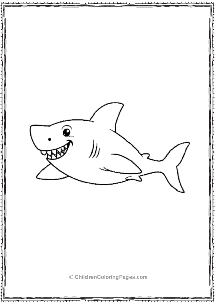 Bull Shark Winking And Waving Its Fins Free PDF Printable