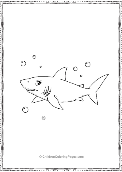 Bull Shark With Bubbles Free PDF Printable