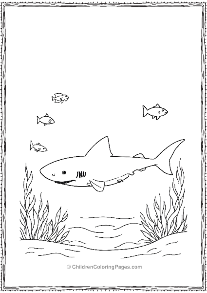 Bull Shark With Tiny Fish Free PDF Printable