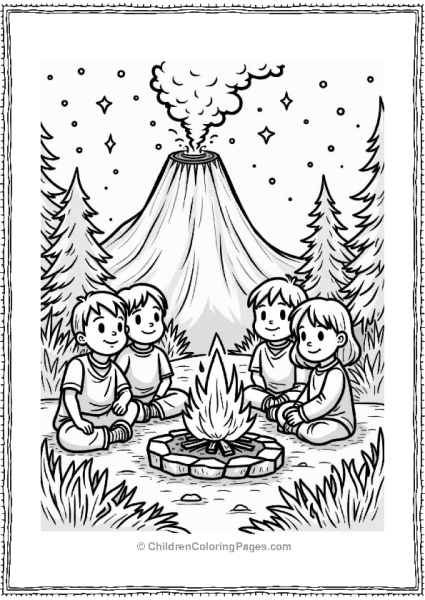 Camping Near An Erupting Volcano Free PDF Printable