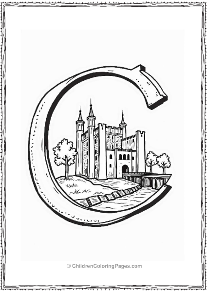 Cardiff Castle Illustration Free PDF Printable