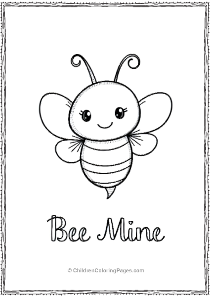 Cartoon Bee With Heart Free PDF Printable