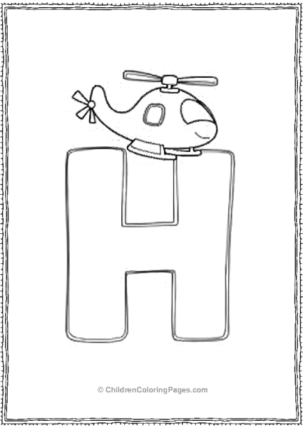 Cartoon H Helicopter Free PDF Printable