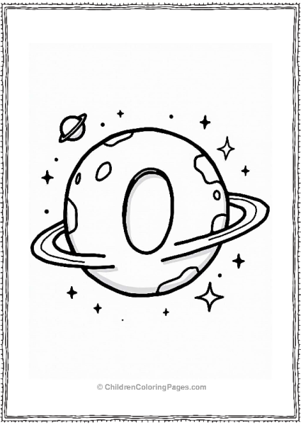 Cartoon Planet O With Satellites Free PDF Printable