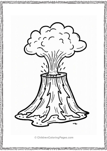 Cartoon Volcano Eruption Free PDF Printable