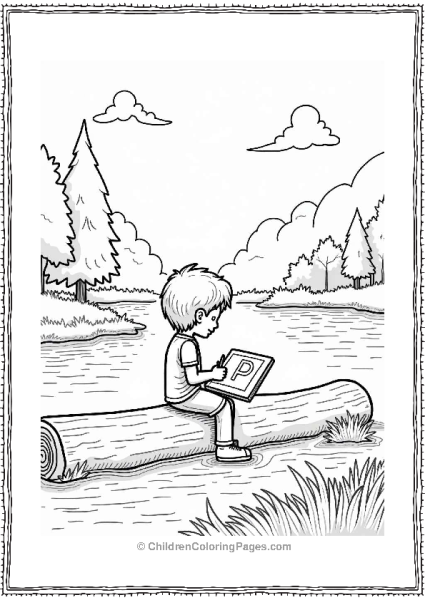 Character Sketching By A Peaceful River Free PDF Printable