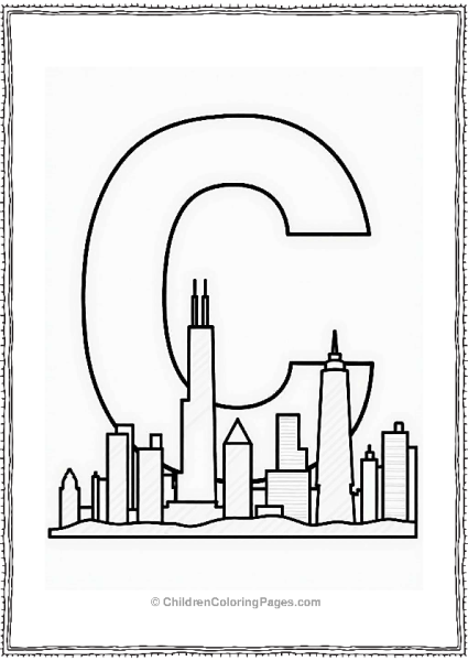 Charming Chicago Skyline Illustration Free PDF Printable