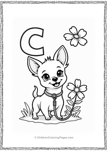 Charming Chihuahua With Flower Free PDF Printable