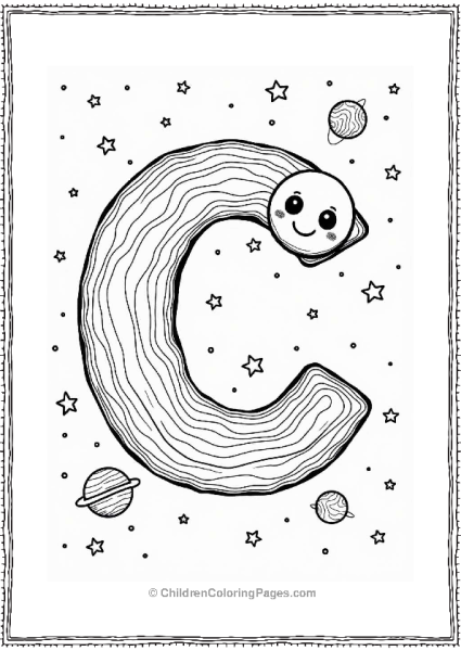 Charming Circular Galaxy Coloring Page Free PDF Printable