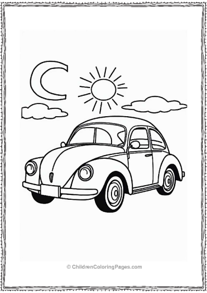 Charming Coupe Car Illustration Free PDF Printable