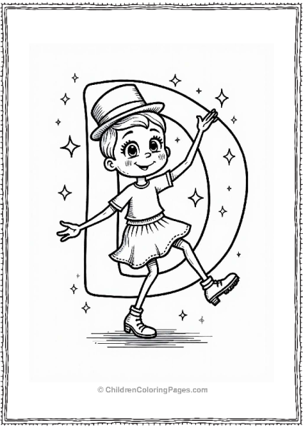 Charming Tap Dancer In Mid Step Free PDF Printable