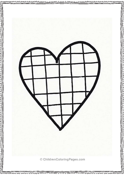 Checkerboard Heart For Kids Free PDF Printable