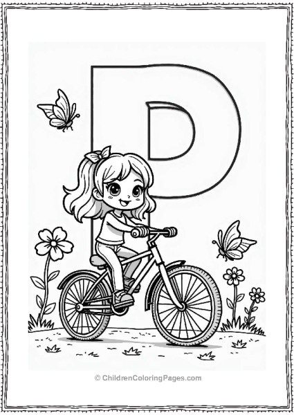 Cheerful Character Riding A Bicycle Free PDF Printable