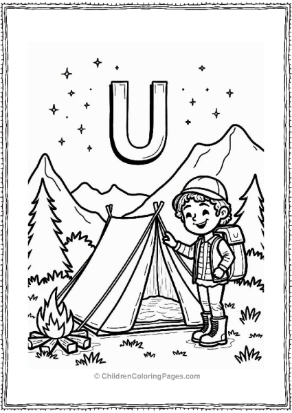 Cheerful Explorer Camping Under The Stars Free PDF Printable