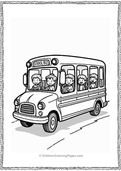 Cheerful School Bus With Happy Children Free PDF Printable