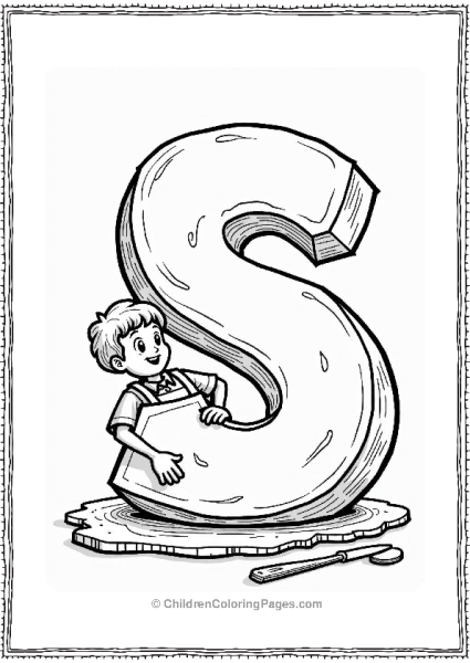 Cheerful Sculptor Shaping Letter S Free PDF Printable