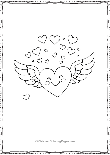 Cheerful Heart With Wings Flying Free PDF Printable