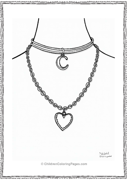 Chic Choker Necklace With Heart Charm Free PDF Printable