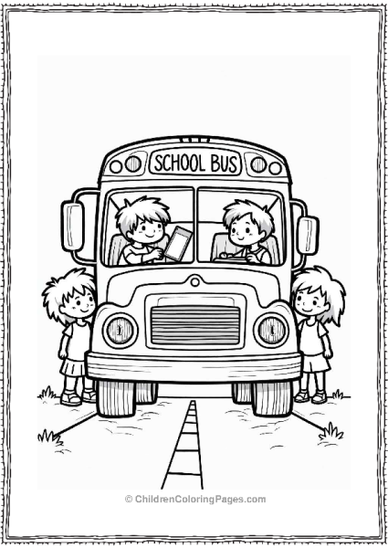 Child Drawing On The School Bus Free PDF Printable