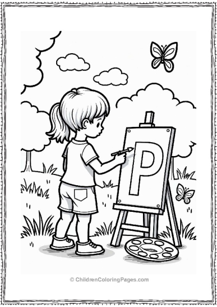 Child Painting In The Park Free PDF Printable