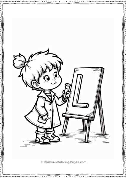 Child Scientist With Letter L Free PDF Printable