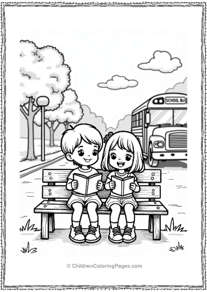 Children At The Bus Stop Free PDF Printable