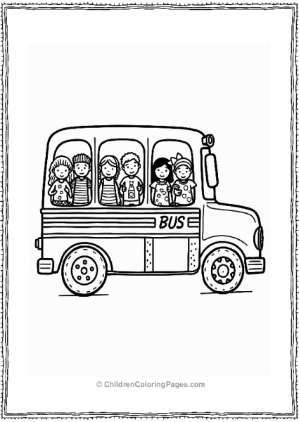 Children Celebrating Culture On A School Bus Free PDF Printable