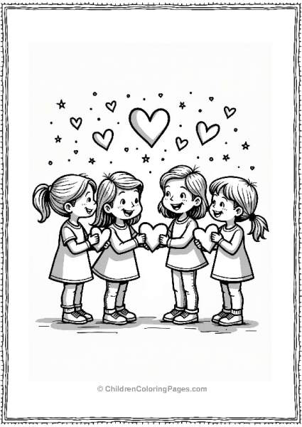 Children Exchanging Valentine S Cards Free PDF Printable