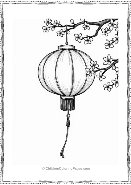 Chinese Lantern Valentine’s Balloons With Cherry Blossoms Free PDF Printable