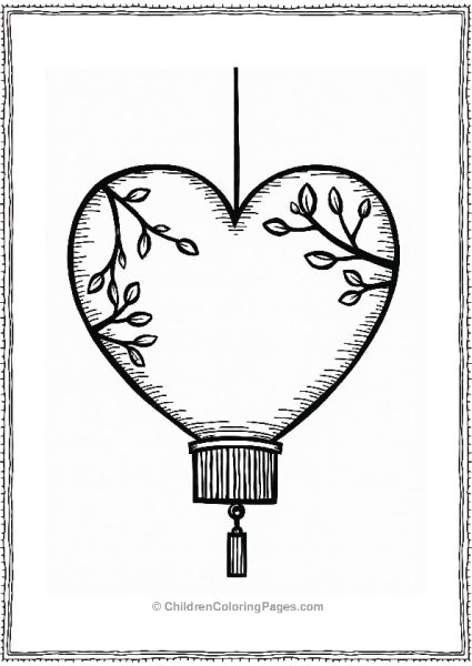 Chinese Lantern Heart Design Free PDF Printable