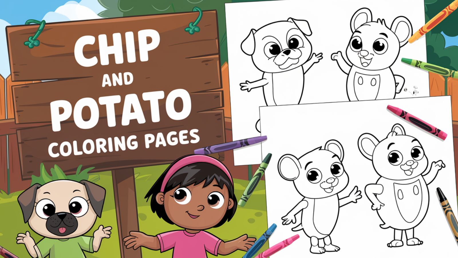 Chip And Potato Coloring Pages – Free PDF Printables For Kids 🍟🐶