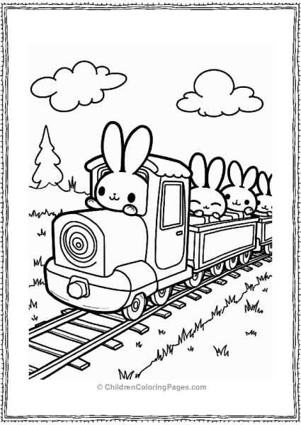 Cinamoroll And Friends On A Train Ride Free PDF Printable