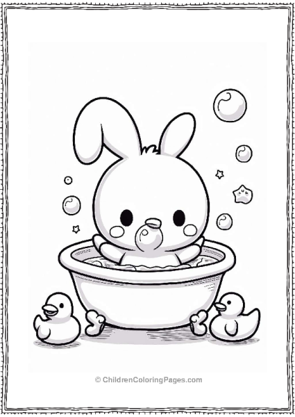 Cinamoroll Blowing Bubbles In The Bath Free PDF Printable