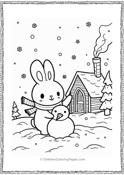 Cinnamoroll Building A Snowman In Winter Free PDF Printable