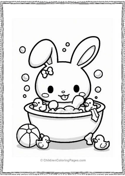 Cinnamoroll Playing With Bath Toys Free PDF Printable