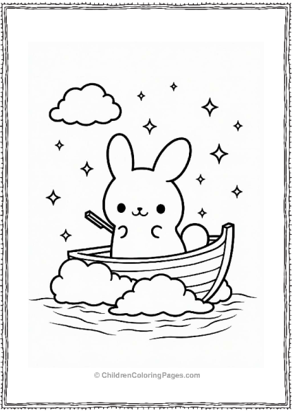 Cinnamoroll Sailing On A Cloud Boat Free PDF Printable