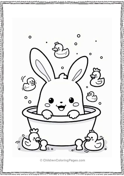 Cinnamoroll Sharing A Bath With Friends Free PDF Printable