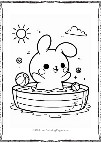 Cinnamoroll Swimming In A Pool Free PDF Printable