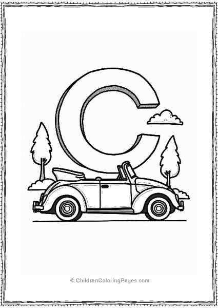 Classic Convertible Car On A Sunny Street Free PDF Printable